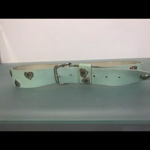 Vintage leather and metal heart belt
